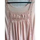Vintage Long Peach Nightgown Lace Ruched Front Size M