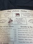 1960 s Vintage  Menu Chef Lalanne s Kitchen North Platte Nebraska