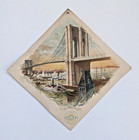 Antique C1880s Clark s O n t  Spool Cotton Brooklyn Bridge Sewing Ad Trade Card