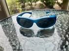 Early-2000s Metallic Electric Blue Bug-eye Sunglasses 