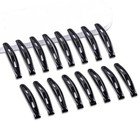 16 Pcs Snap Hair Clips Metal Barrettes For Women Non Slip Bright Black