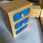 Vintage Mcm Mid Century Modern Creative  Playthings Wood Dollhouse Furniture 2