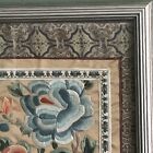 Antique Asian Oriental Chinese 100  Silk Embroidered Panel Peony Floral