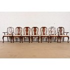 Baker Furniture Georgian Carved Mahogany Dining Chairs  Set Of Seven