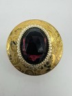 Viviane Woodard Vintage Compact Solid Perfume Aperitif Large Purple Rhinestone