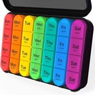 Pill Organizer 4 Times A Day - Pill Box 7 Day  Large Weekly Medicine Pill Org   