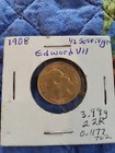 Gold 1908 1 2 Sovereign Rare Date British Coin King Edward Vii Great Britain 