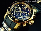 Invicta Men s 48mm Pro Diver Scuba Chronograph Black Dial Gold Tone Ss Watch