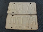 2  1969 Ohio License Plates W local Tax Sticker Ry 1701 Z-28 Mustang 442 Gto 