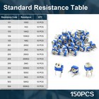 150pcs Potentiometer Assortment Kit 15 Values 100  -2m   6mm Trim Pot Resistors Se