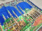 Vintage Mecca Kaaba Tapestry  1970s Islamic Wall Rug