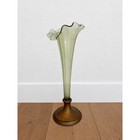 Antique Art Nouveau Glass Trumpet Vase - 18 5  Tall