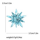 Star Snowflake Flower Brooch Rhinestone Vintage Pin Silver Christmas Blue Winter