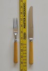 Vintage Butterscotch Bakelite And Stainless Flatware Ehle   Hagemann Brooklyn Ny