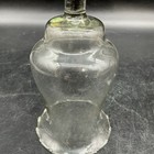 2 Vtg Homco Clear Glass Ruffled Rim Etched Wheat Peg Votive Holder 5 1 2    T
