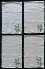 Rare Marghab Holly Christmas Green Scalloped Four  4  Linen Cocktail Napkins