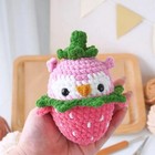 Strawberry Owl Crochet  Handmade Crochet Amigurumi Toy Gift  Amigurumi Toy