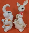 Edward Mobley Kangaroo 1961   Ajc Elephant 1965 Rubber Squeak Toy Lot Vintage 