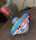 Vintage 1930 s Ohio Art Co  Tin Lithography Usa Pump Activated Spinning Top