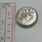 Lovely Ancient Roman Greek Large Silver Coated King With Crown Coin