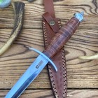 Vintage Ww2 Double-edged V42 Military Knife  Stiletto Dagger Knife With Sheath