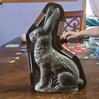 Vintage 2-piece Metal Bunny rabbit Chocolate Mold Silver Mpn 85641