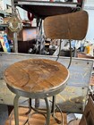 1920s Rare Industrial Vintage Uhl Steel Toledo Metal Bar Drafting Chair Stool