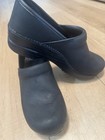 Dansko Professional Black Leather Clogs Women   s Size Eu 39 Nurse Work Shoes
