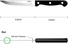 Serrated Steak Knives Set Of 8  Black Full-tang Triple Rivet Steak Knife Set 