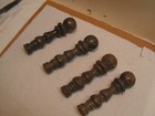 Vintage Wrought Iron Ball Design Fireplace Tool Handles Only Set Of 4 Heavy 3 8 