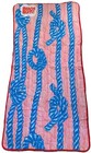 1970s Beach Yacht Bum Quilted Beach Boat Blanket  Carry Bag Nautical Rope Design