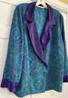 Victoria   s Secret Vintage Gold Label Purple Blazer Floral Pajama Top Women   s Lg