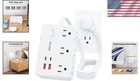 Ultra Thin 3ft Power Strip Surge Protector With 6 Outlets   Usb Charging Ports