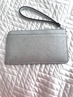 Kate Spade New York Silver Glitter Wristlet L Zip Lknw