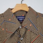 Vintage Givenchy For Chesa Shirt Brown Striped Long Sleeve Button Up Mens Xl