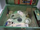 Vintage Gilbert Large Microscope Lab Set In Wood Carrying Case Rough Shape