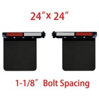 Semi Truck 1-1 8  Straight Spring Loaded Mud Flap Hanger With 24 x24  Mud Flaps