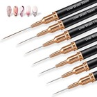 7pcs Metallic Nail Art Brushes Set  7 9 11 15 25mm Liner Brush For Nails Gel 