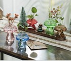 Plant Propagation Station  5pcs Colored Mushroom Vase With Wood Tray