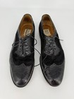 Vintage Michele Loisi Croc Embossed Suede Wingtip Oxford Mens Size 11 5 M Italy
