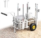 Vevor Beach Fishing Cart 200 Lb 7 Rod Holders All Terrain Tires