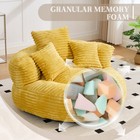 Corduroy Bean Bag Chair With 3 Pillows Lazy Sofa With Foam Filler For Bedroom