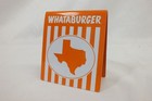 Whataburger Texas Table Tent Card Genuine Orange White