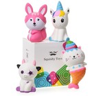 Jumbo Slow Rising Squishies 4 Pack - Cute Animal Squeeze Toys For Kids