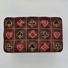 Vintage Italian Leather Playing Card Box Case Mid Century Gold Tooled Italy