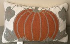 Fall Throw Pillow Needlepoint Cross-stitch Pumpkin Decor Zip Cover Made In India