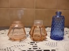 Vintage Tiny Glass Bottle Lot Of Seven  7  Clear   Colored Glass