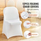 White Stretch Spandex Chair Covers - Universal Fit  Washable - For Wedding party