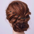 40 Pcs Rhinestone Flower Hair Pins U-shaped Crystal Wedding Hair Accessories