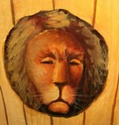 Hand Painted Cabinet  Circus Theme With Lions And Zebras And Clowns  Two Doors 